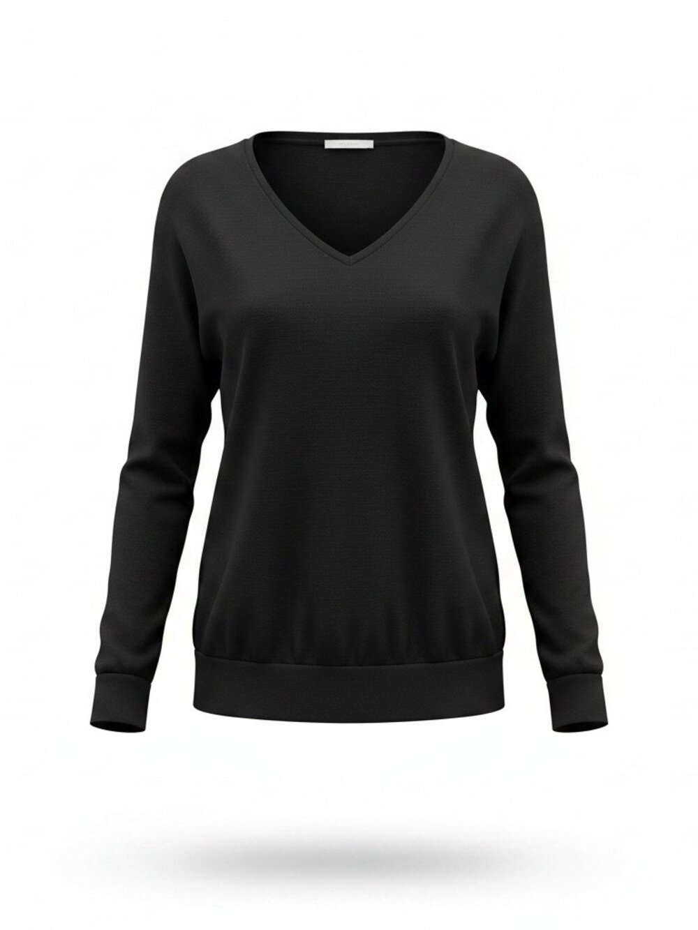 Wilfred (Aritzia) Oversized V-Neck Long Sleeve Top Black (Size XXS)
